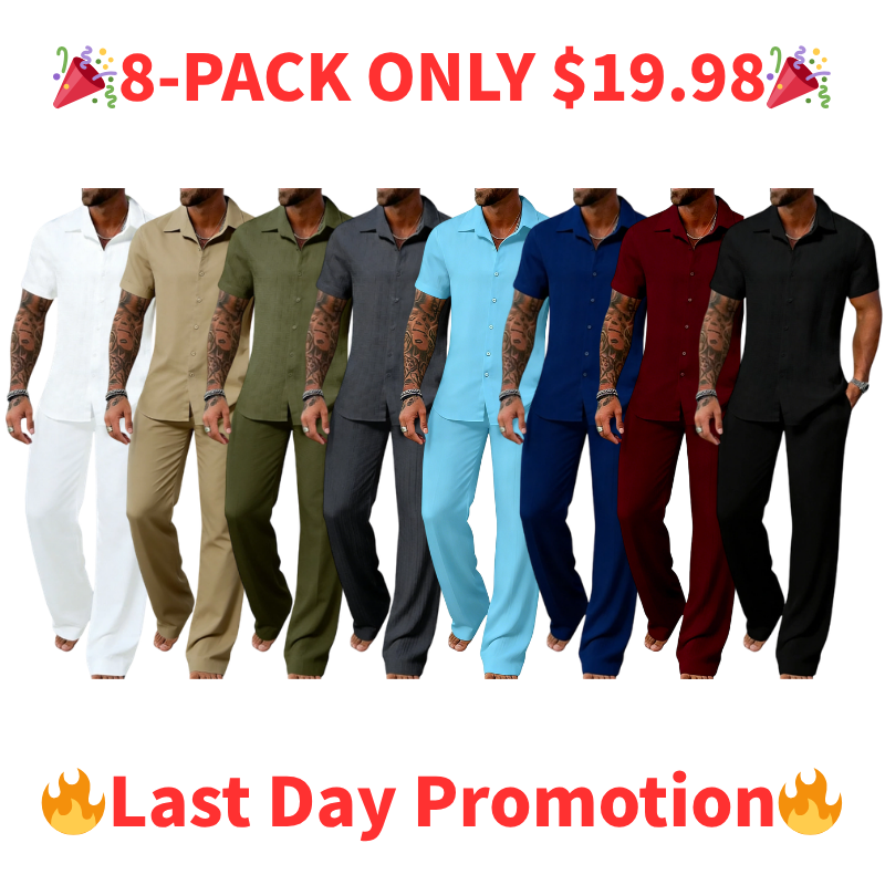 🔥Men's Plain Textured Set