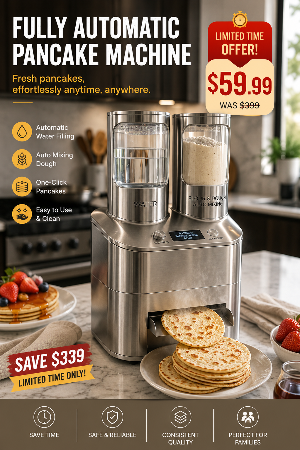 Automatic Smart Pancake Griddle Machine