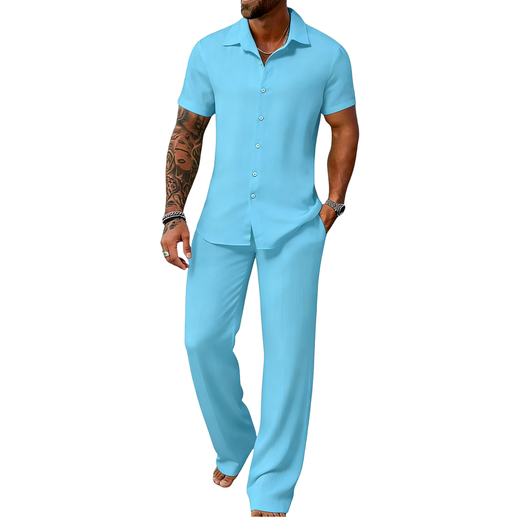 🔥Men's Plain Textured Set