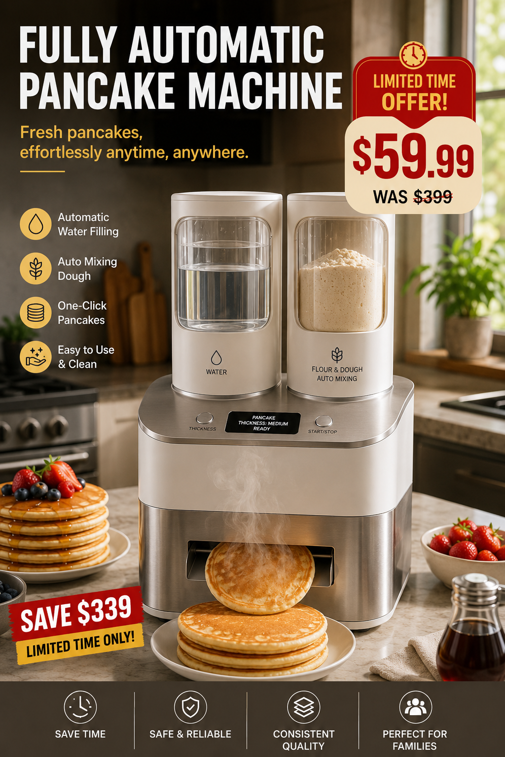 Automatic Smart Pancake Griddle Machine