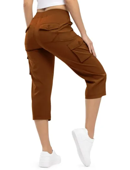 🔥Last day promotion🔥Women's Cargo Capris Lightweight Hiking Pants Shorts Cropped Cotton