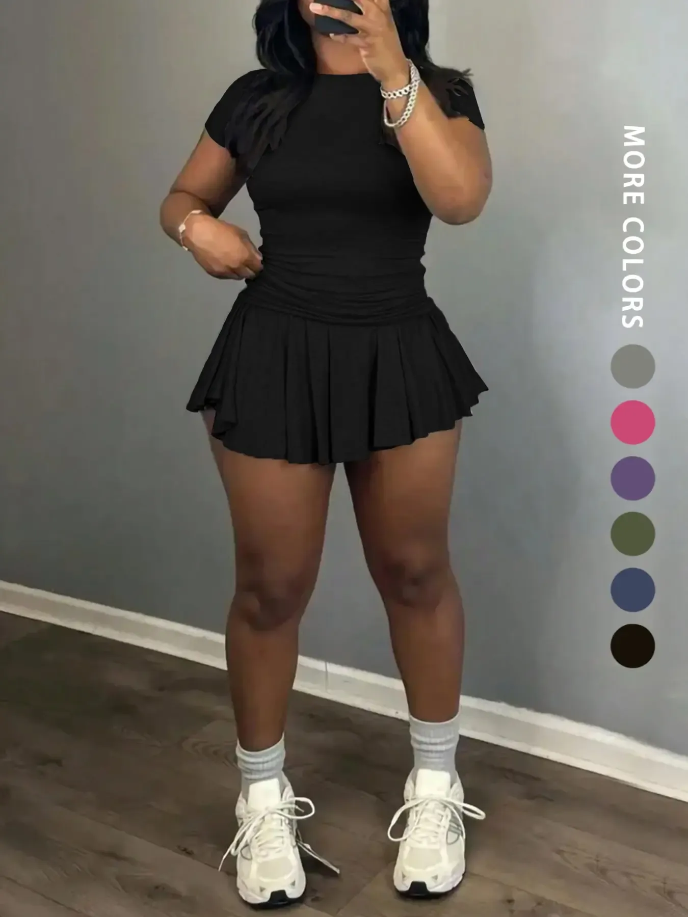 🔥Spring Sale🔥Women's Solid Color Top & Skort