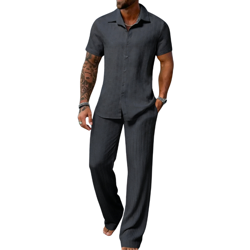 🔥Men's Plain Textured Set