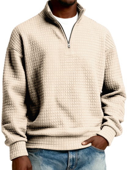 Men's Half-zip Quilted Jacquard Pullover