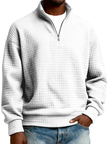 Men's Half-zip Quilted Jacquard Pullover