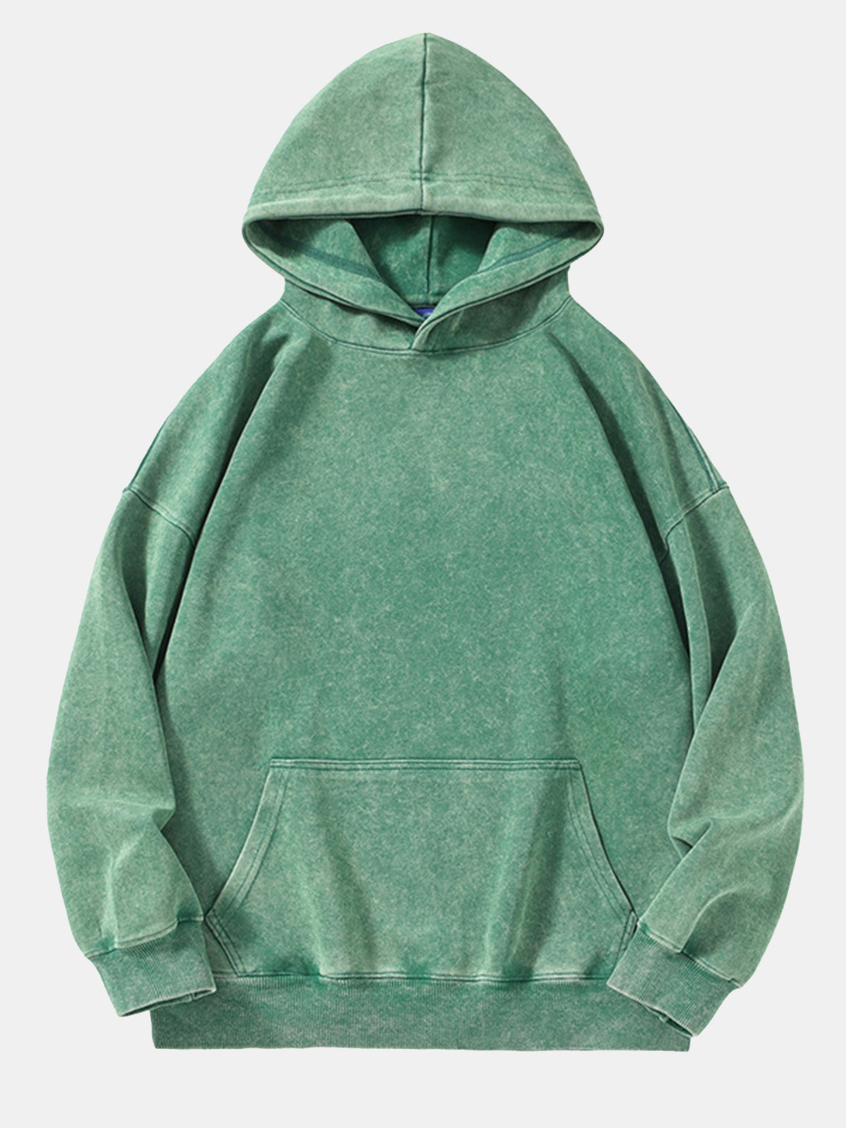 Men's Retro Cotton Hooded Distressed Washed Solid Color Sweatshirt