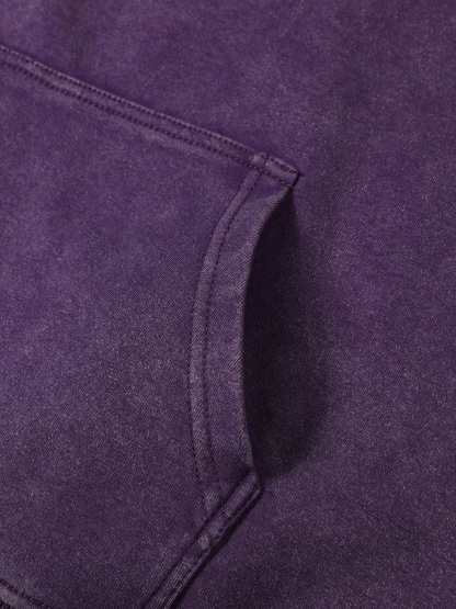 Men's Retro Cotton Hooded Distressed Washed Solid Color Sweatshirt