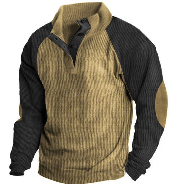 Men's Outdoor Raglan Sleeves Casual Stand Collar Sweatshirt