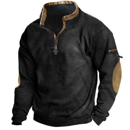 Cowboy Aztec Men's Lapel Sweatshirt