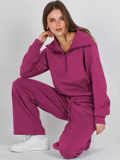 2024 Fall Trendy Outfits Oversized Two Piece Sweatsuit