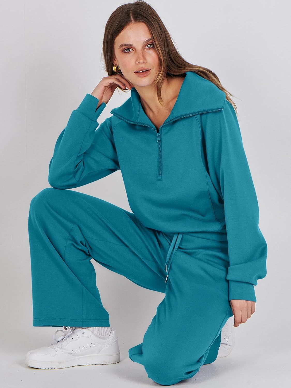 2024 Fall Trendy Outfits Oversized Two Piece Sweatsuit