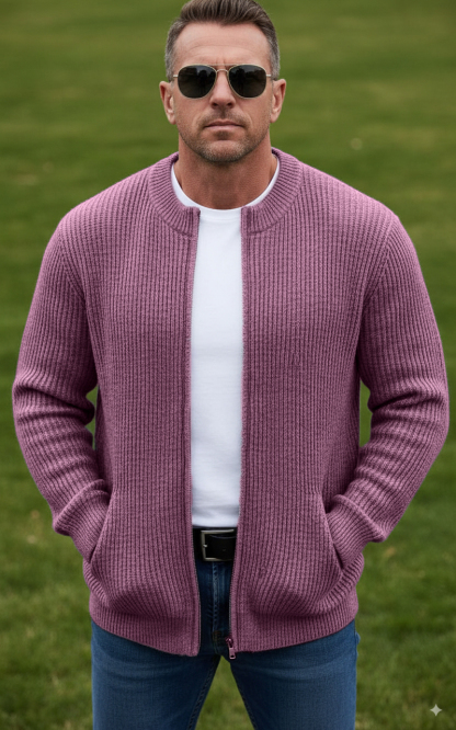 CLEARANCE SALE🔥 Men's Round Neck Zipper Knitted Jacket