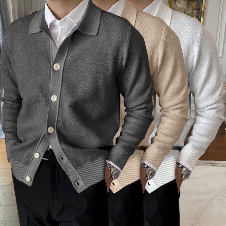 🔥Hot Sale  50% OFF🔥Men's Lapel Knitted Cardigan