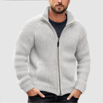 CLEARANCE SALE🔥 Men's Cardigan Solid Zipper Turtleneck Thick Knit Woolen Sweater Coat