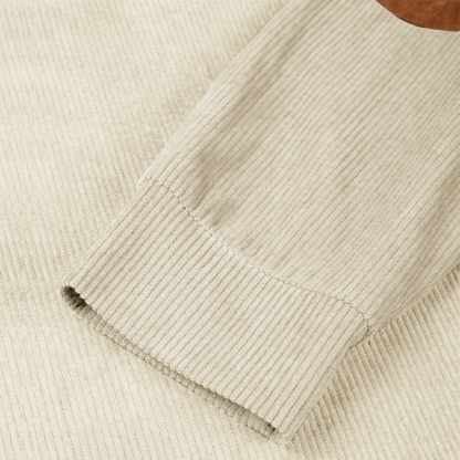 Men's Outdoor Casual Zip Polo Stand Collar Long Sleeve Sweatshirt Double Layer Lapel Fur Leather Collar Pullover