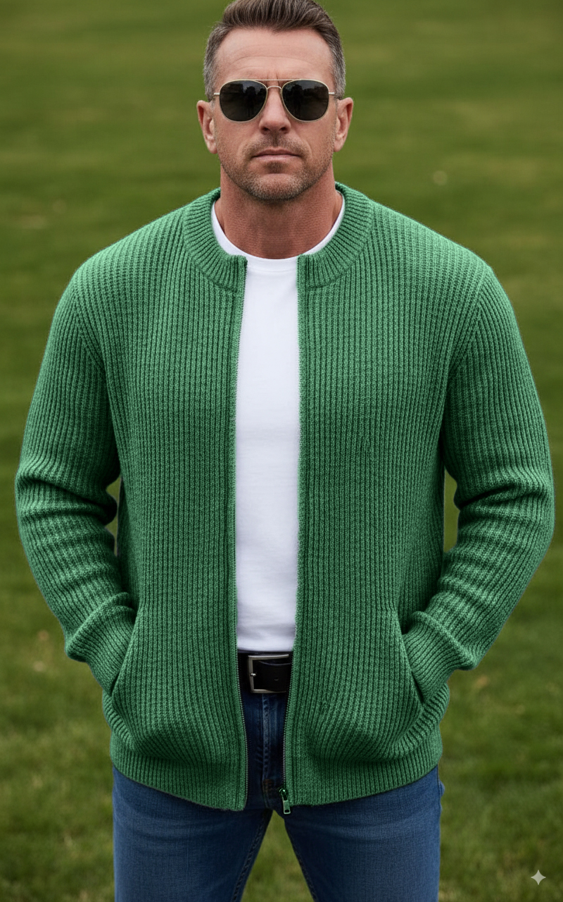 CLEARANCE SALE🔥 Men's Round Neck Zipper Knitted Jacket