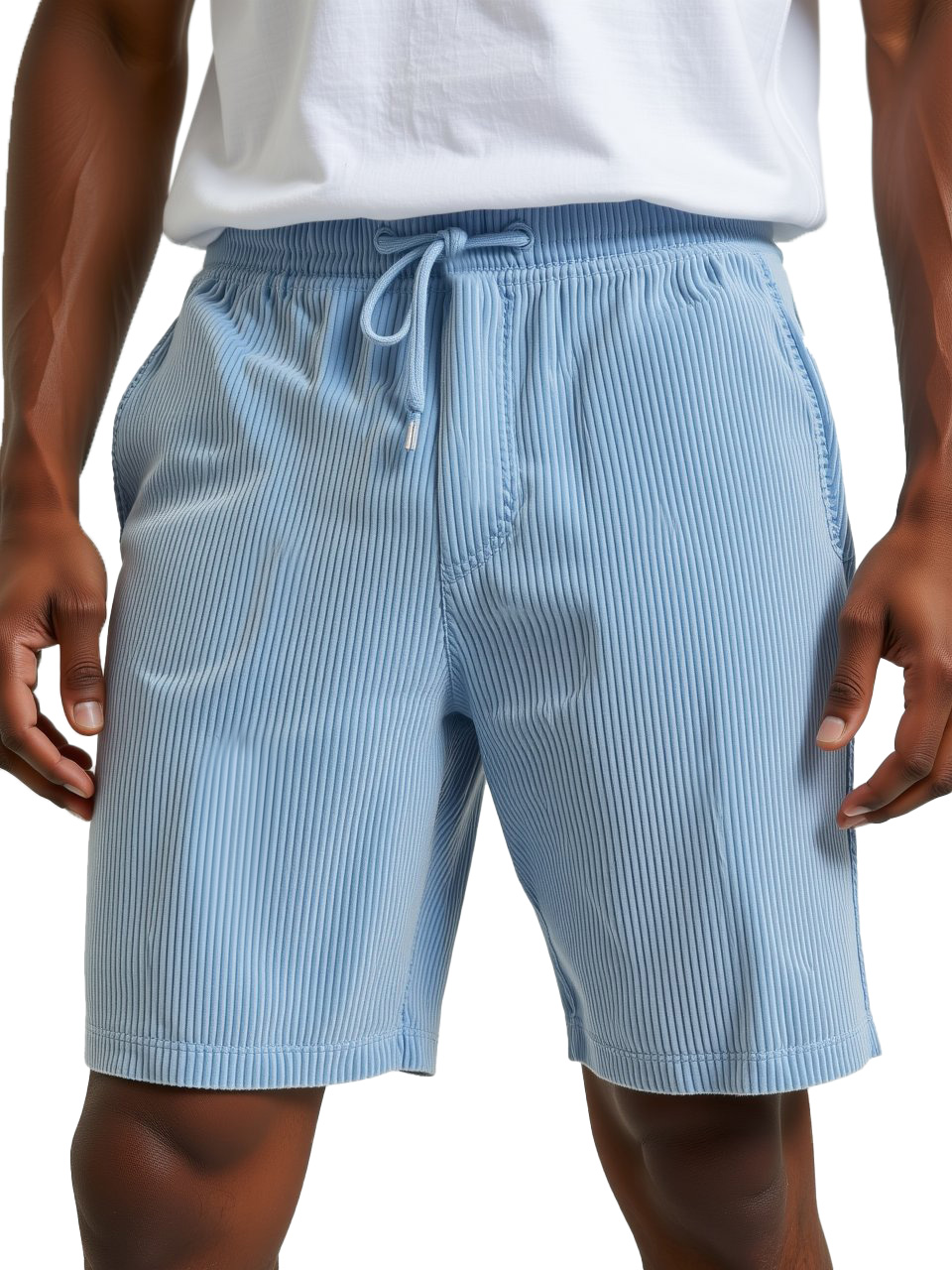 Men's Simple Retro Daily Casual Vertical Pit Loose Shorts