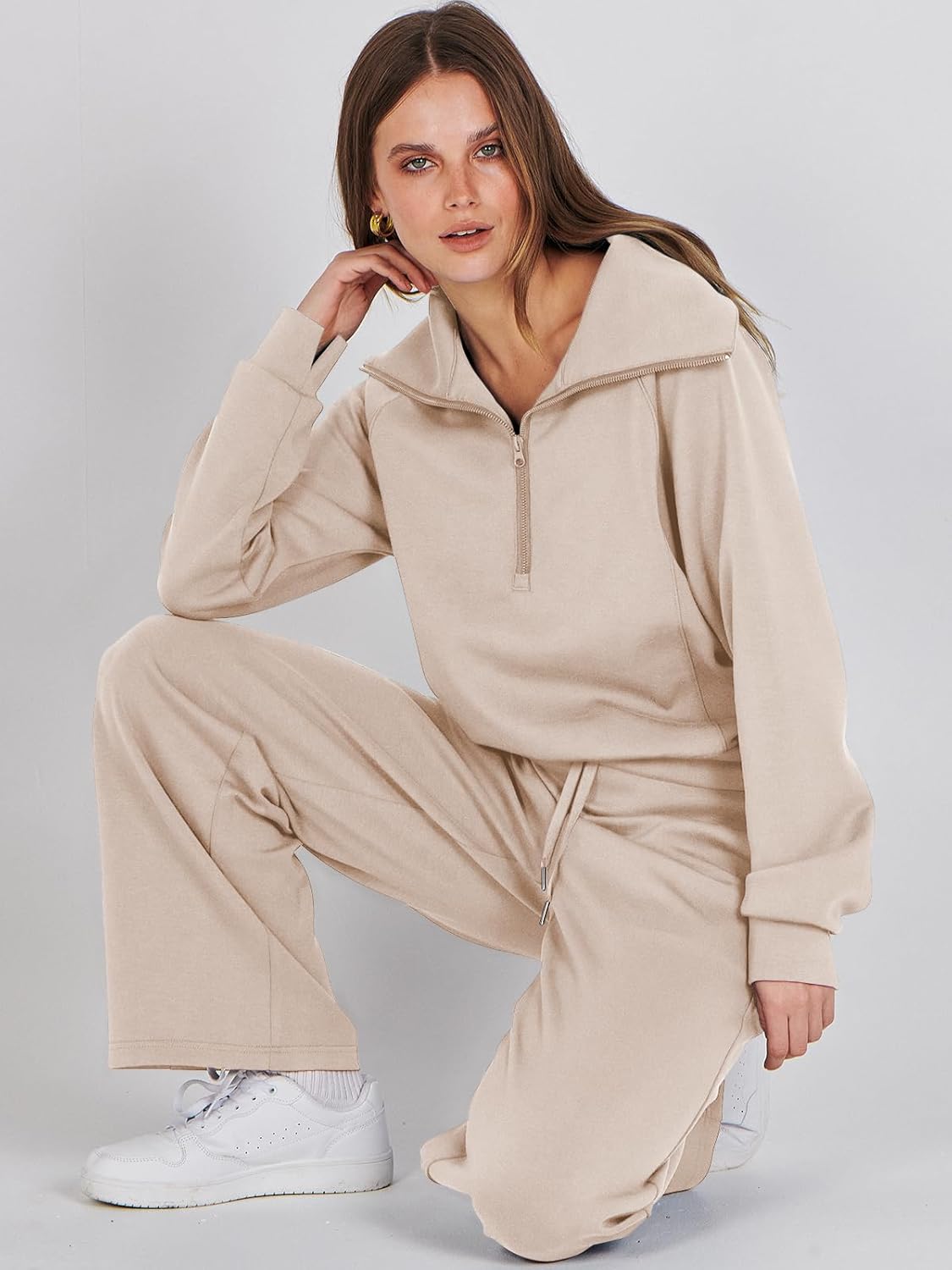 2024 Fall Trendy Outfits Oversized Two Piece Sweatsuit