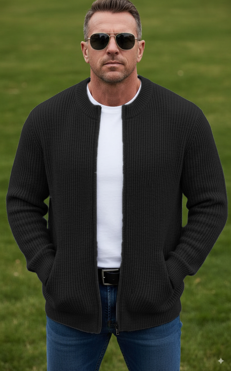 CLEARANCE SALE🔥 Men's Round Neck Zipper Knitted Jacket