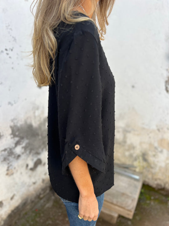 CLEARANCE SALE🔥 Round Neck Embroidered Large Cuffs Casual Shirt