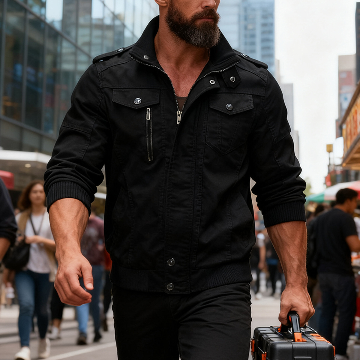 💥 2025 Hot Sale! Men's Thick Winter Hooded Jacket Vintage Style - Warm, Sturdy and Multi-Pocket Design