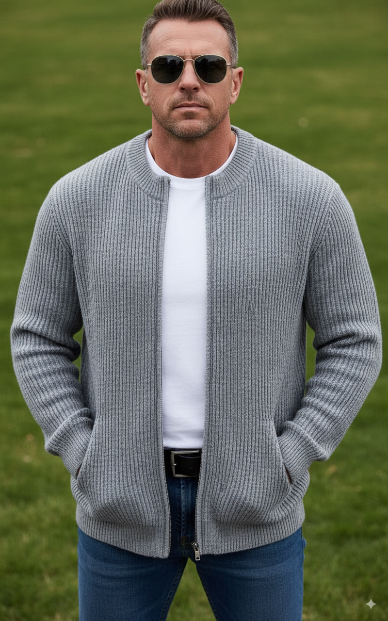 CLEARANCE SALE🔥 Men's Round Neck Zipper Knitted Jacket