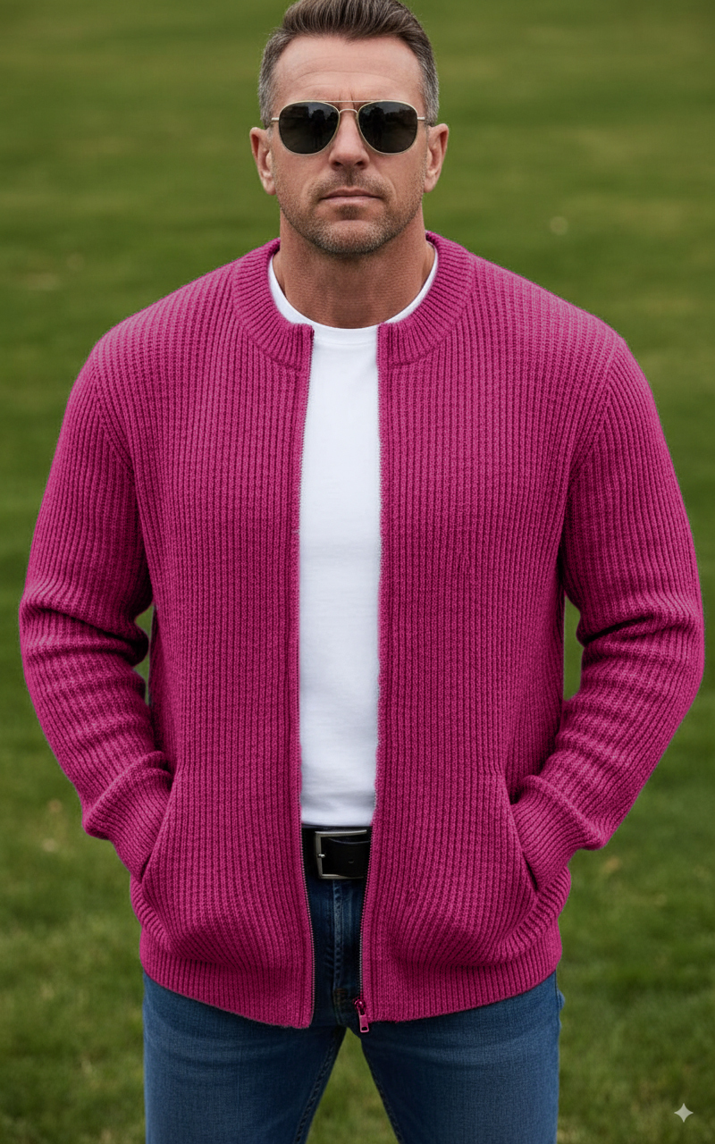 CLEARANCE SALE🔥 Men's Round Neck Zipper Knitted Jacket