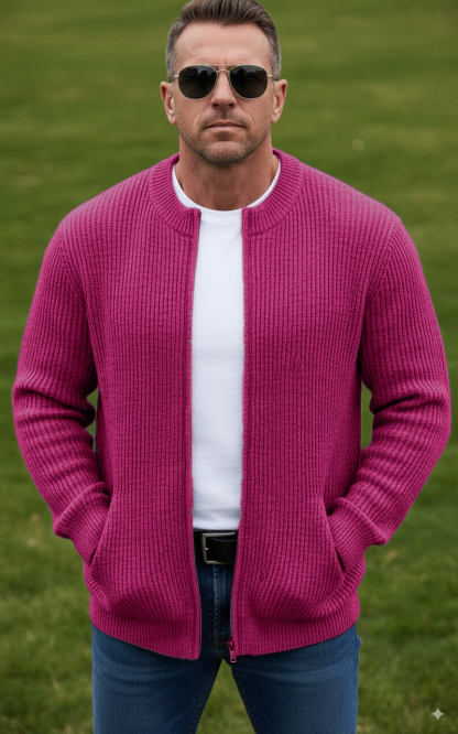 CLEARANCE SALE🔥 Men's Round Neck Zipper Knitted Jacket