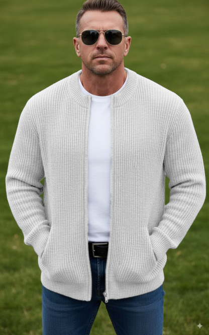 CLEARANCE SALE🔥 Men's Round Neck Zipper Knitted Jacket