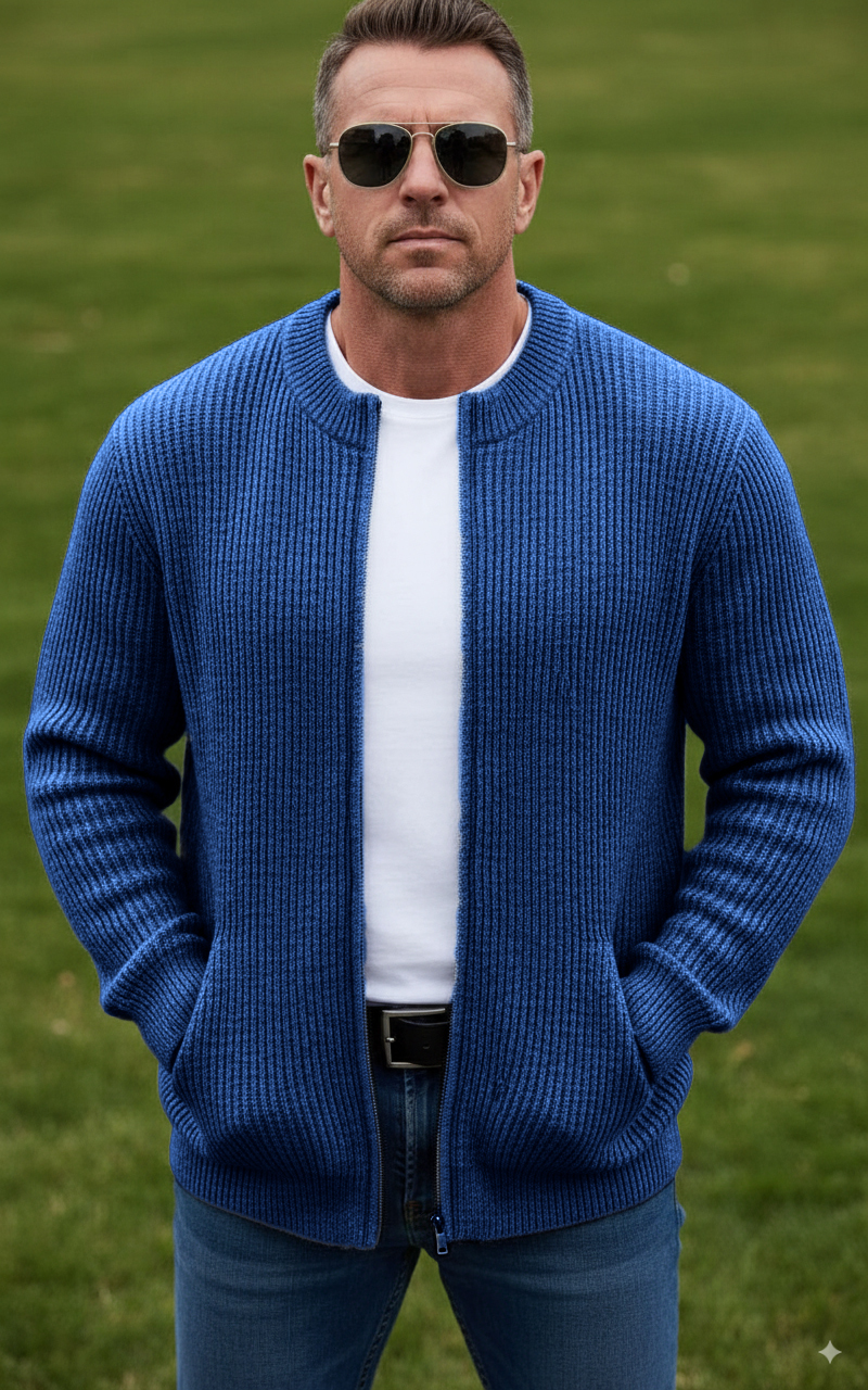 CLEARANCE SALE🔥 Men's Round Neck Zipper Knitted Jacket