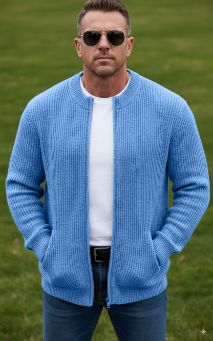 CLEARANCE SALE🔥 Men's Round Neck Zipper Knitted Jacket