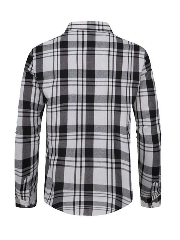 Men's Plaid Casual Basic Long-sleeved Shirt