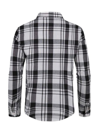 Men's Plaid Casual Basic Long-sleeved Shirt