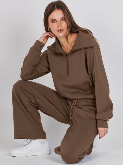 2024 Fall Trendy Outfits Oversized Two Piece Sweatsuit