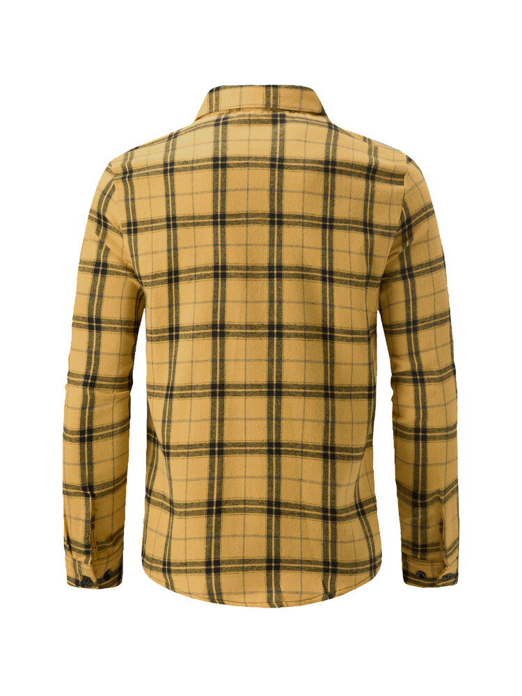 Men's Plaid Casual Basic Long-sleeved Shirt