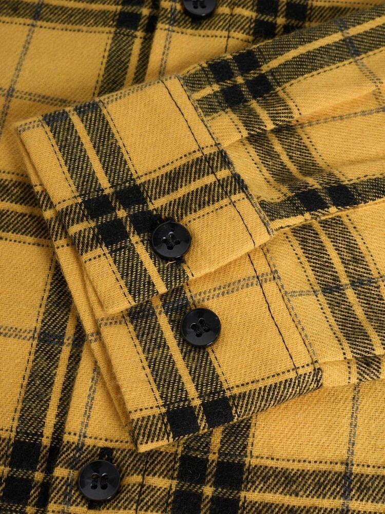 Men's Plaid Casual Basic Long-sleeved Shirt