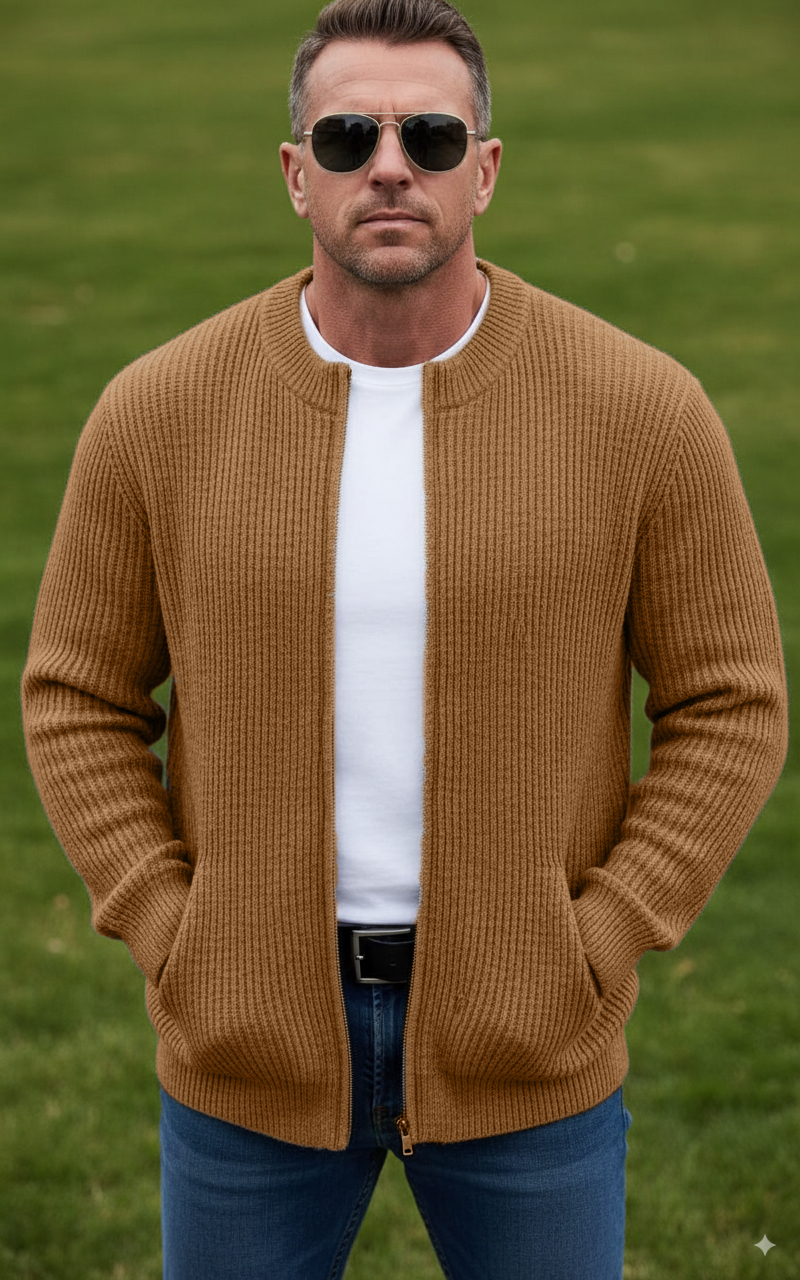 CLEARANCE SALE🔥 Men's Round Neck Zipper Knitted Jacket