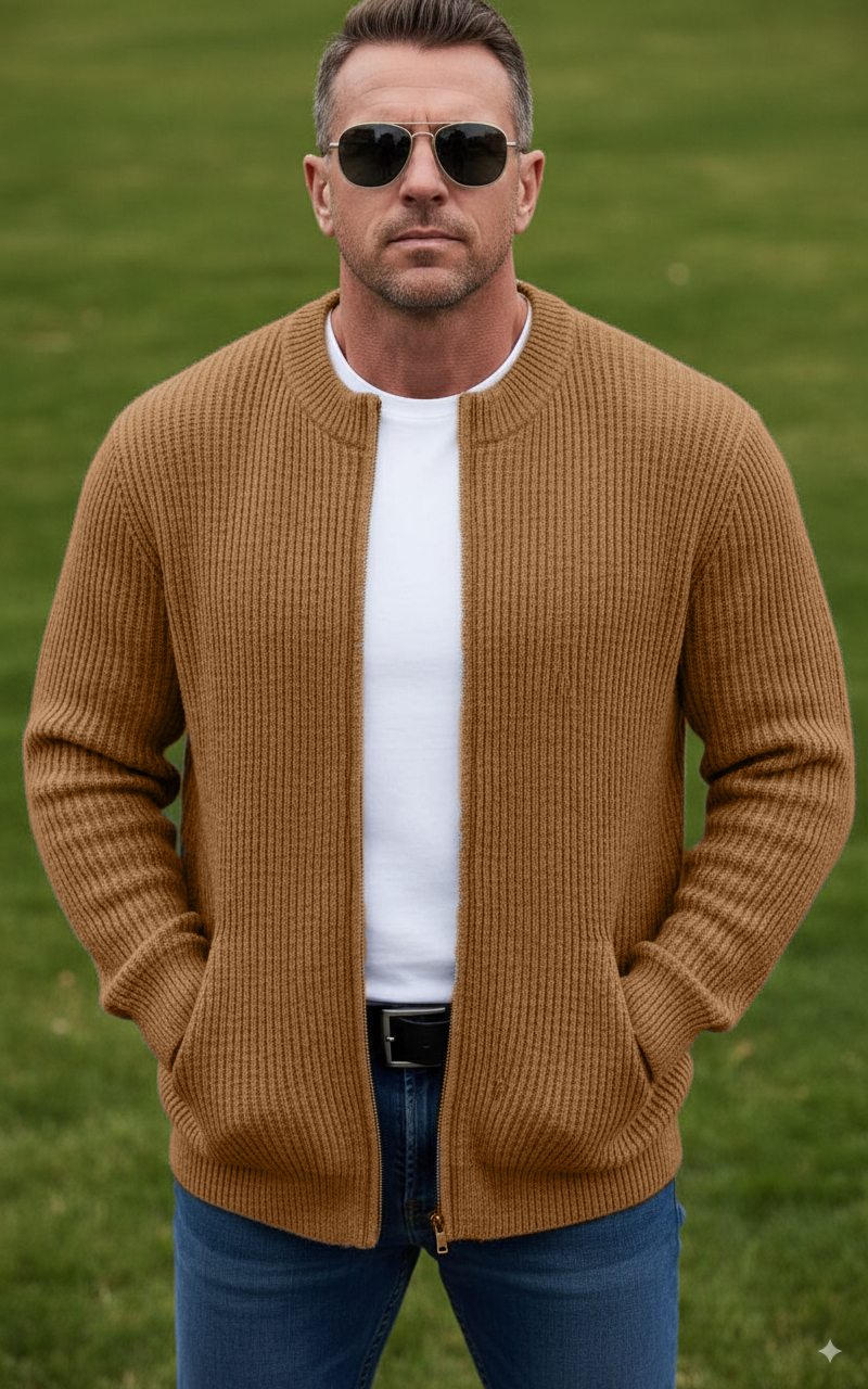 CLEARANCE SALE🔥 Men's Round Neck Zipper Knitted Jacket