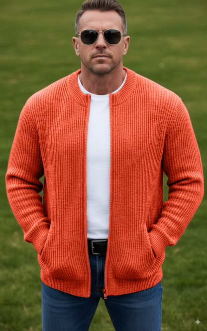 CLEARANCE SALE🔥 Men's Round Neck Zipper Knitted Jacket