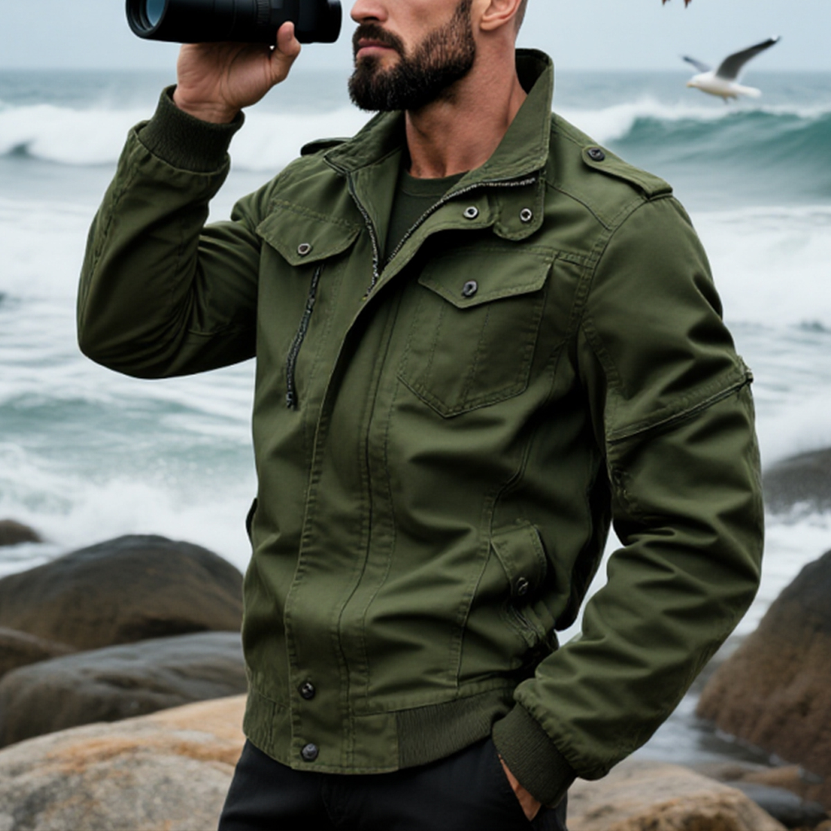 💥 2025 Hot Sale! Men's Thick Winter Hooded Jacket Vintage Style - Warm, Sturdy and Multi-Pocket Design