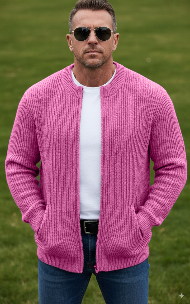 CLEARANCE SALE🔥 Men's Round Neck Zipper Knitted Jacket