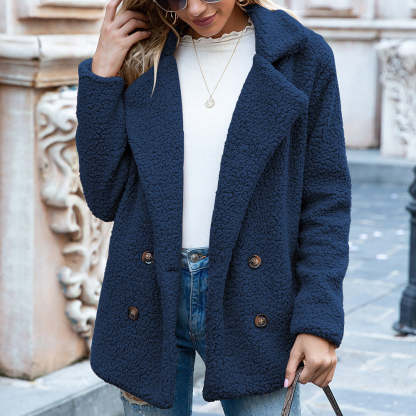 CLEARANCE SALE🔥Loose Lapel Winter Button Jacket Cardigant Fluffy Coat - 51% OFF