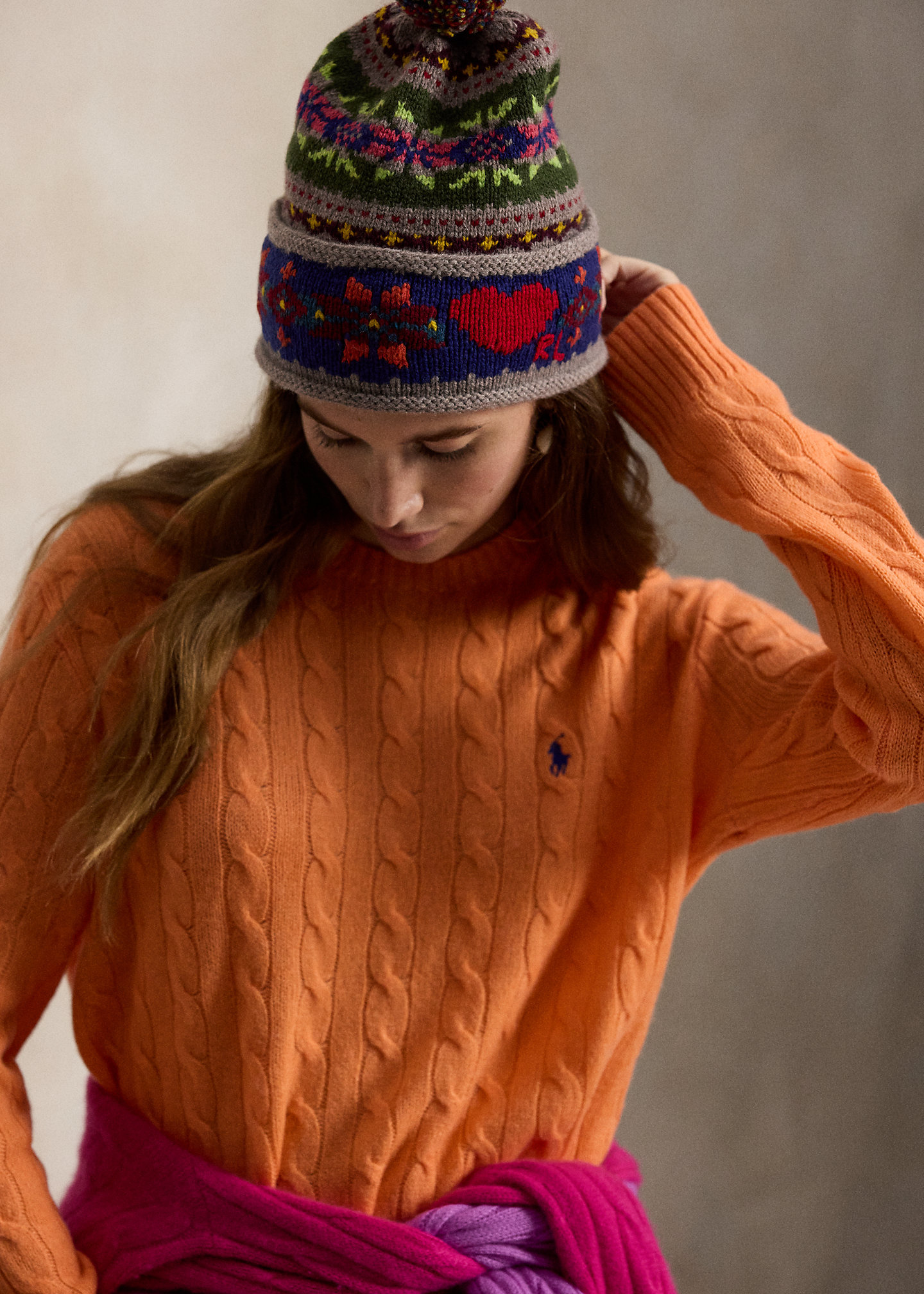 Fair Isle Wool-Blend Pom-Pom Beanie