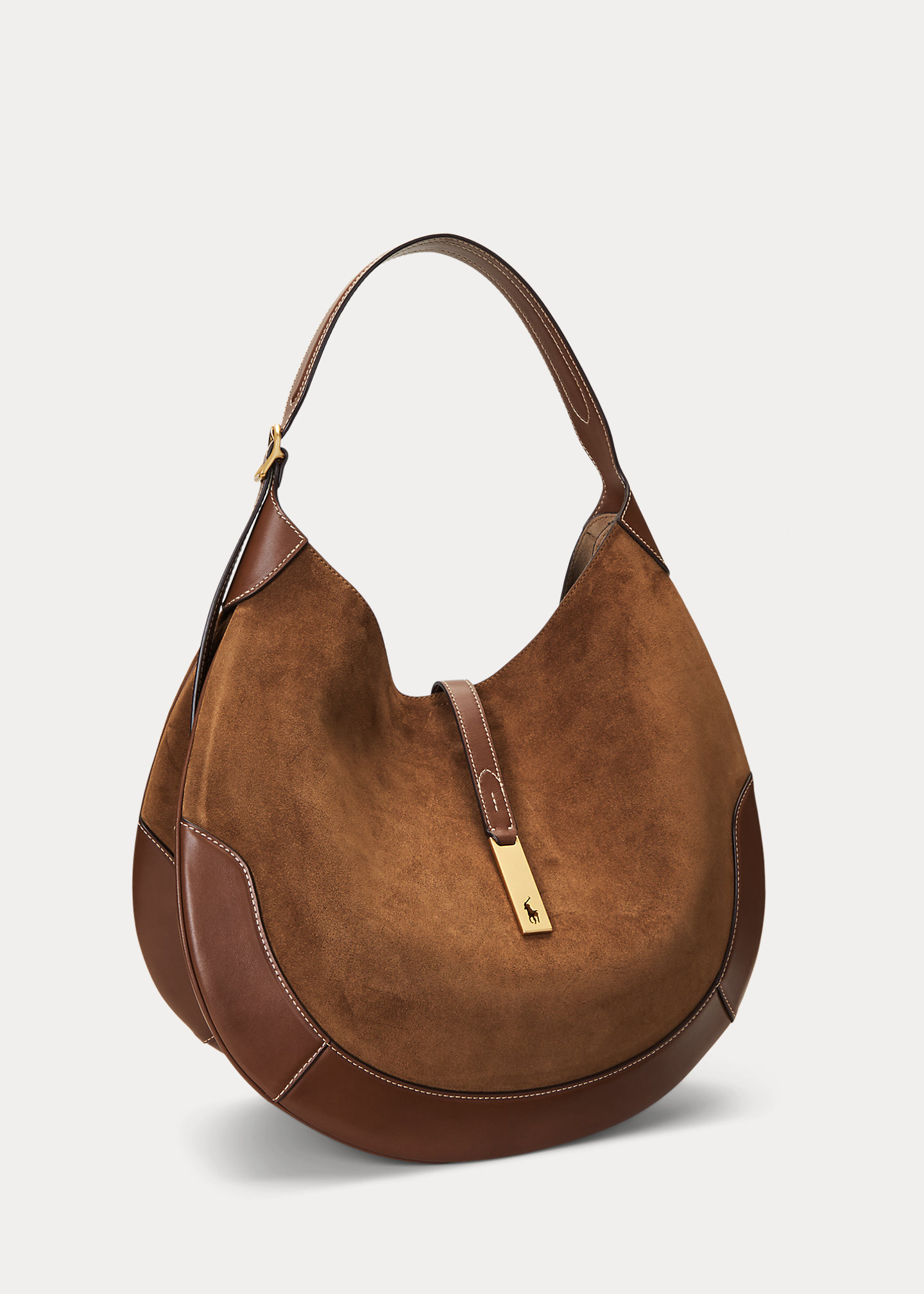 Polo ID Suede Large Shoulder Bag