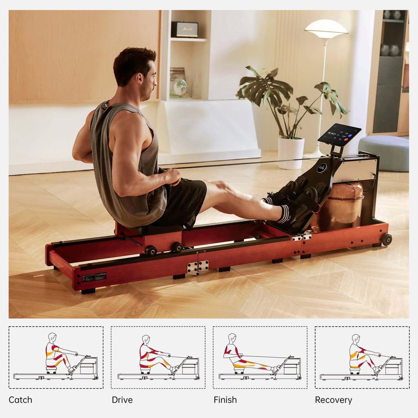 WM10 Tri-fold Water Rowing Machine