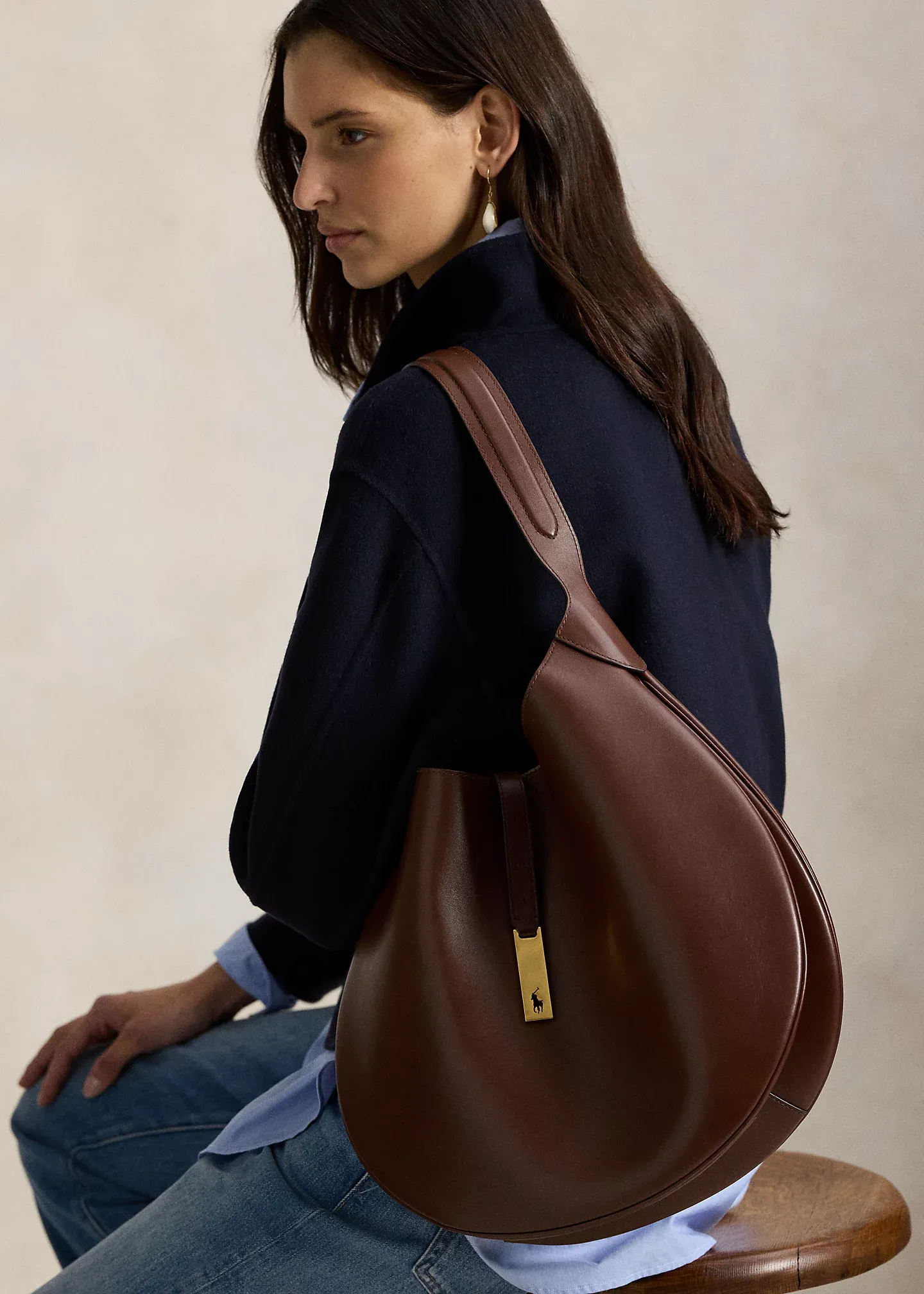 Polo ID Large Calfskin Shoulder Bag