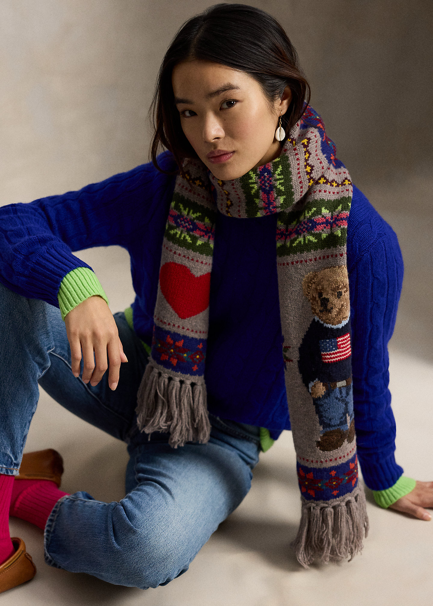 Polo Bear Wool-Blend Scarf