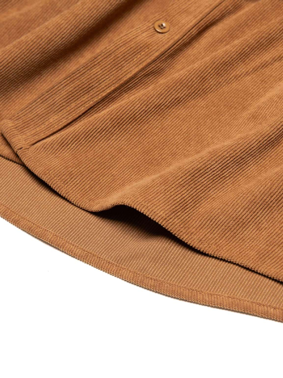 Men's Casual Corduroy Double Pocket Solid Color Long Sleeve Shirt