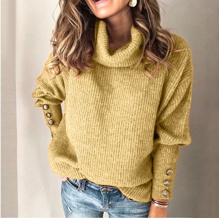 Women's Oversized Turtleneck Chunky Pullover Sweaters Cowl Neck Long Sleeve Winter Slouchy Loose Knit Sweaters