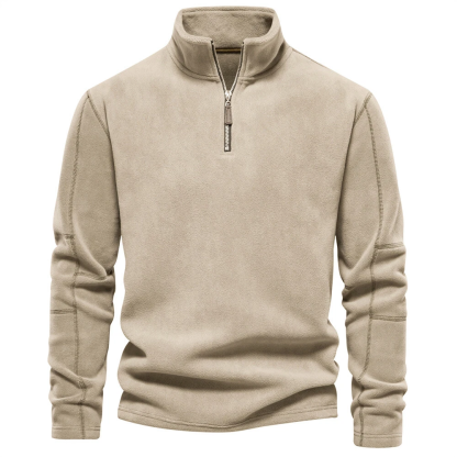 🔥The Last Day 49% OFF🔥Men's Stand Collar Half Zip Long Sleeve Hoodie Sweatshirt Fleece Pullover
